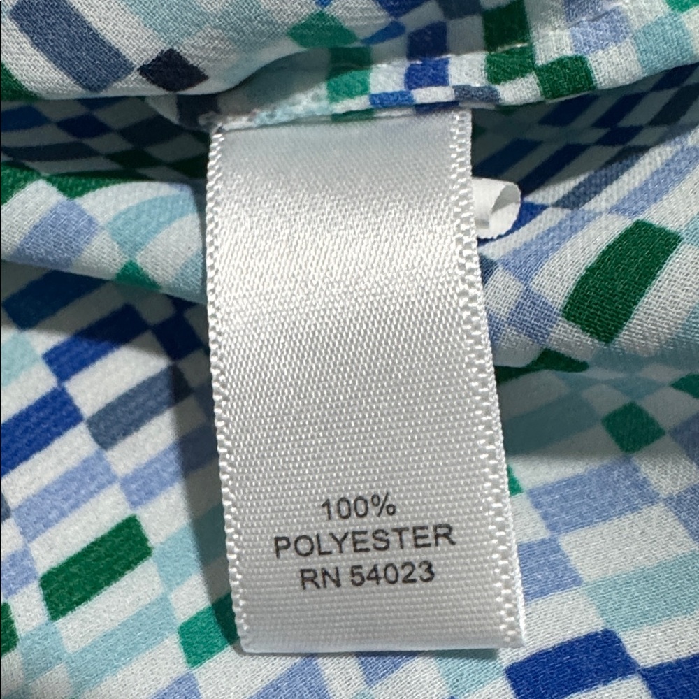 Banana Republic Cobalt blue, Aqua and Navy Patterned Blouse - Picture 8 of 8